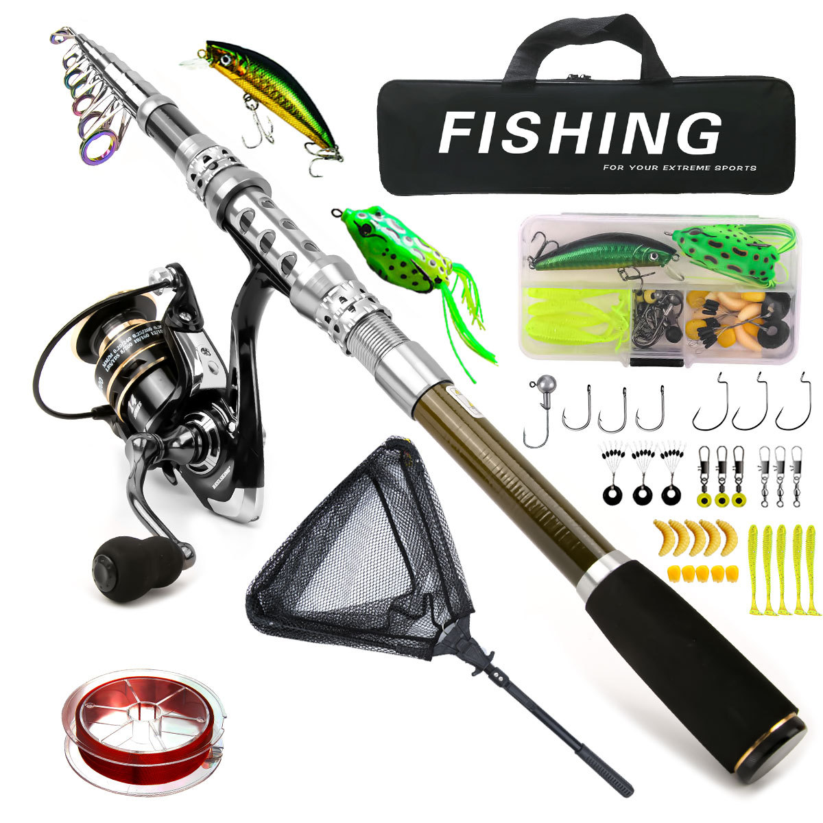 Freshwater Line - Set Roda Joran Karbon Luya Joran