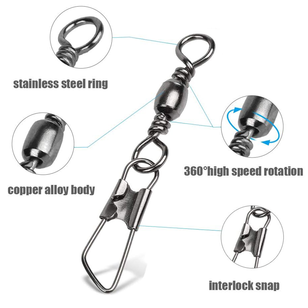 50Pcs Snap Swivel Baja Anti Ka - Saltwater Line ulasan dan harga