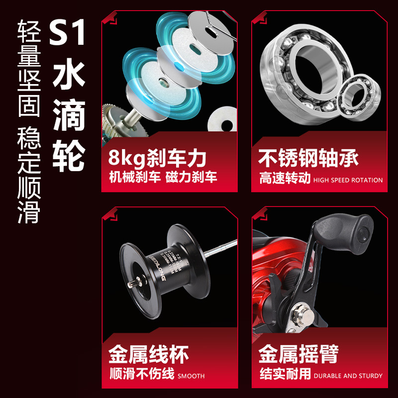 Reel Pancing Baitcasting S1 De - Ice Fishing Line ulasan dan harga